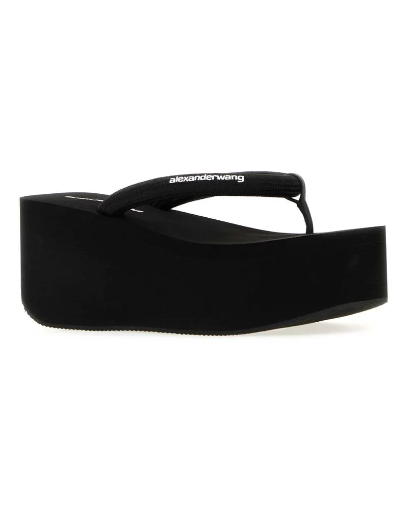 Alexander Wang Women's Black Fabric Jenna Thong Slippers Flat Shoes Black