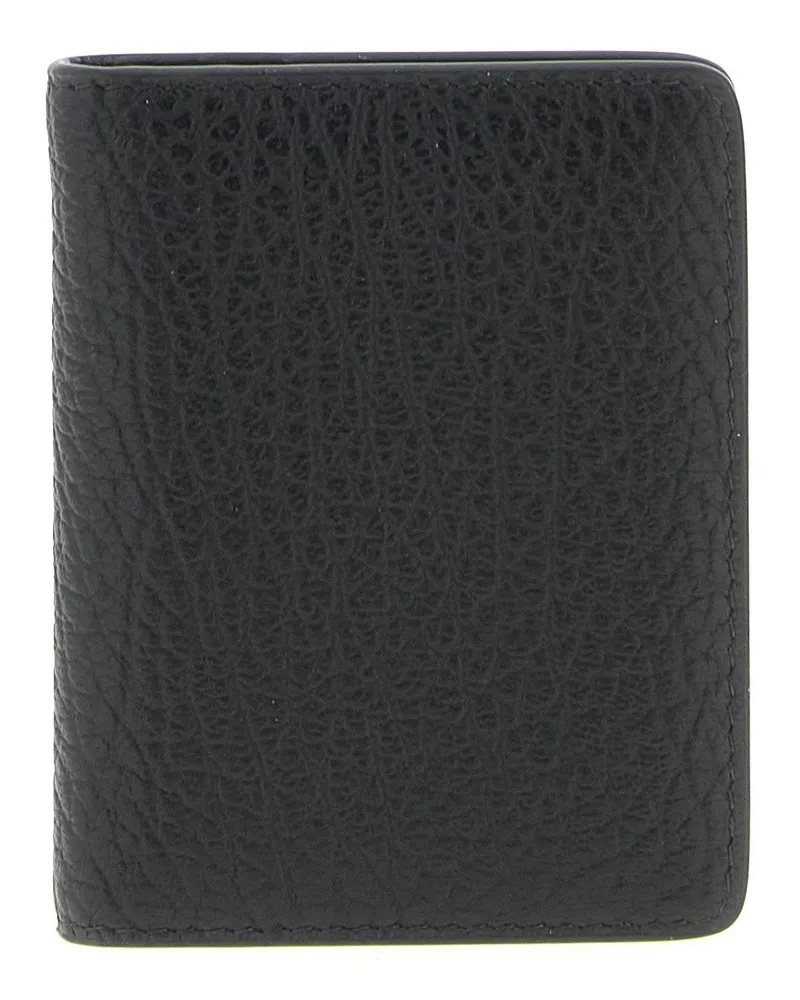 Maison Margiela Two-Tone Stitching Card Case — Black Black