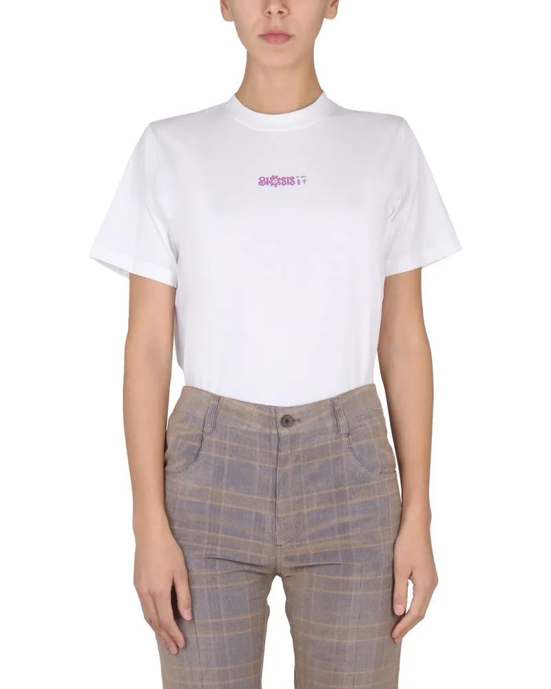 McQ Logo-Print Cotton T-Shirt — White White