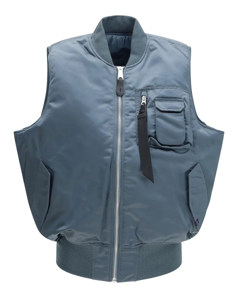 Alpha Industries Men's Ma-1 Base Vest Denim Blue Nylon Blazers E Vests Blue