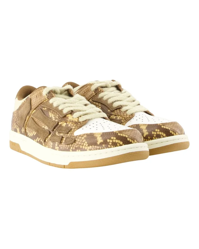 Amiri Python-Printed Calfskin Sneakers — Brown 