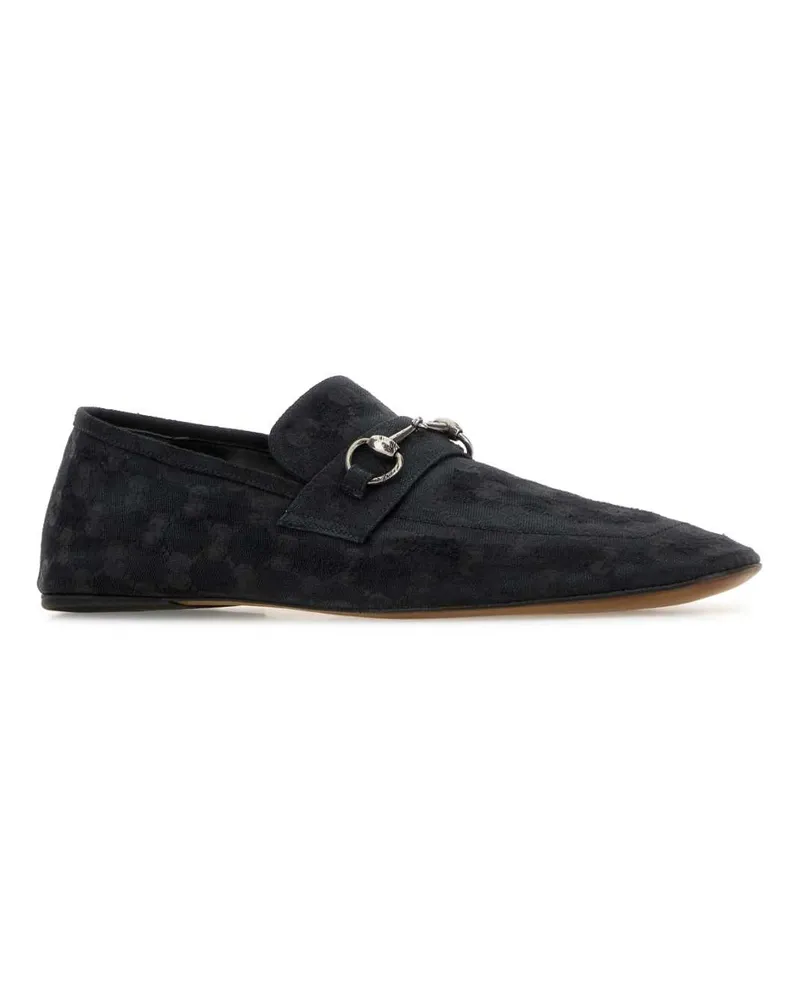 Gucci Men's Gg Fabric Loafers Black Mocassini Black