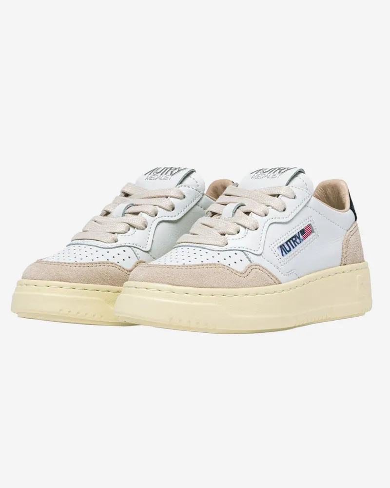 AUTRY Girls' Medalist Low Sneakers Leather Trainers White