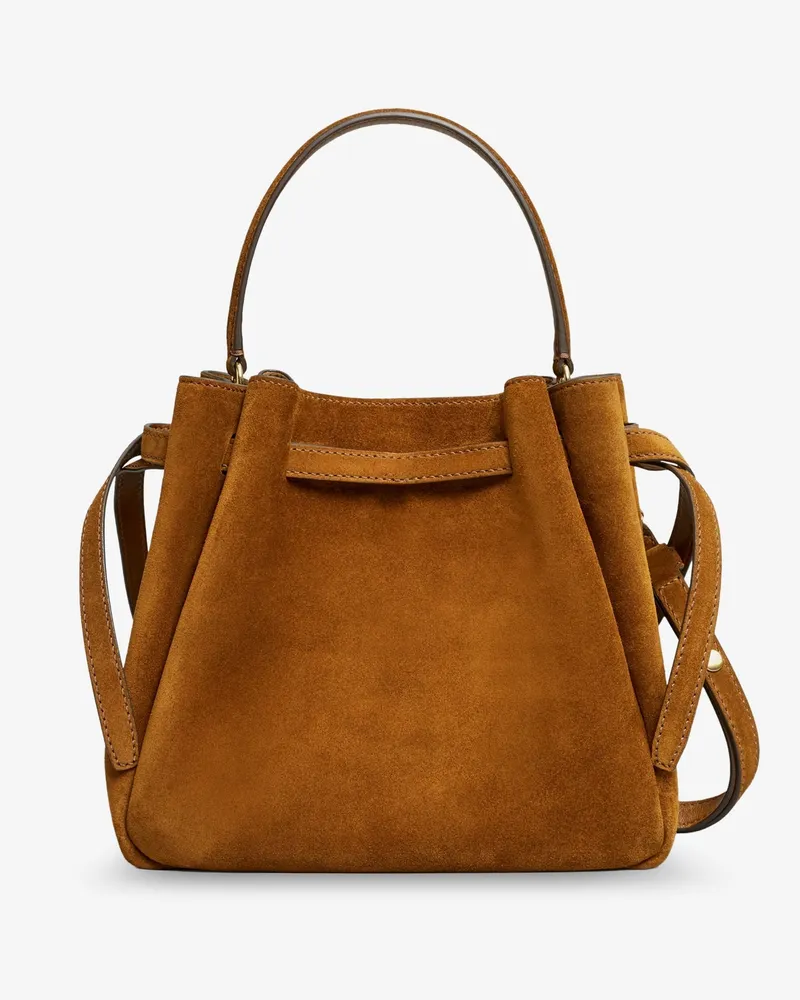 Tory Burch Women's Bucket Bag Romy Brown Suede Brown