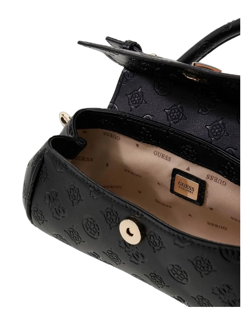 Guess Women's Handbag Black Logo Polyurethane Black