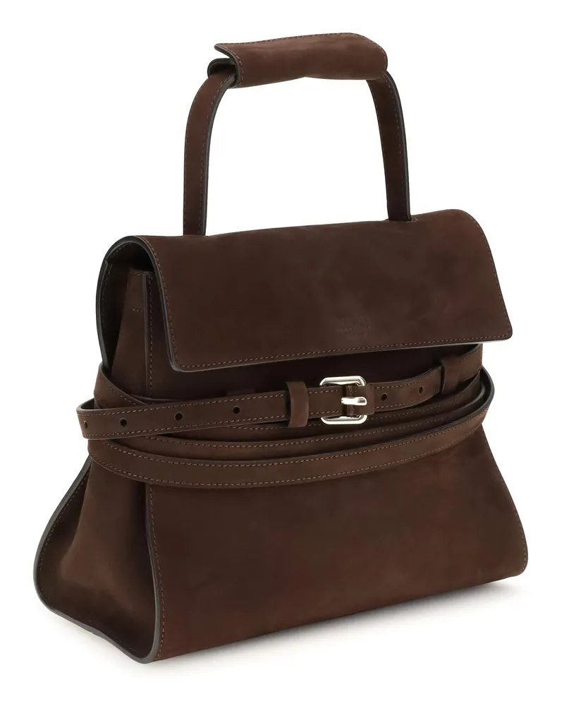 Moschino Women's Handbag Nabuk Cioccolato Shoulder Bags Brown