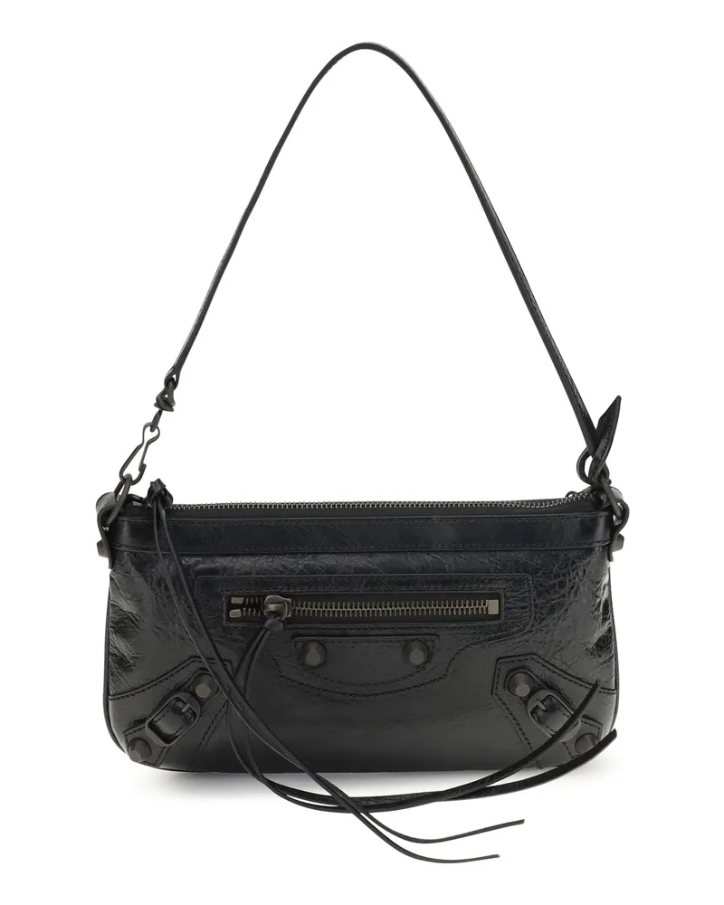 Balenciaga Women's Clutch Bag Le City Black Lambskin Shoulder Black