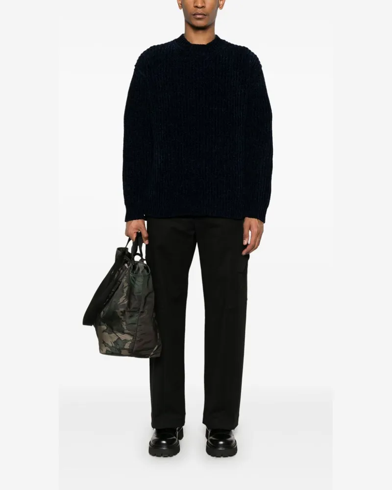 Junya Watanabe Ribbed Wool-Blend Sweater — Black Black