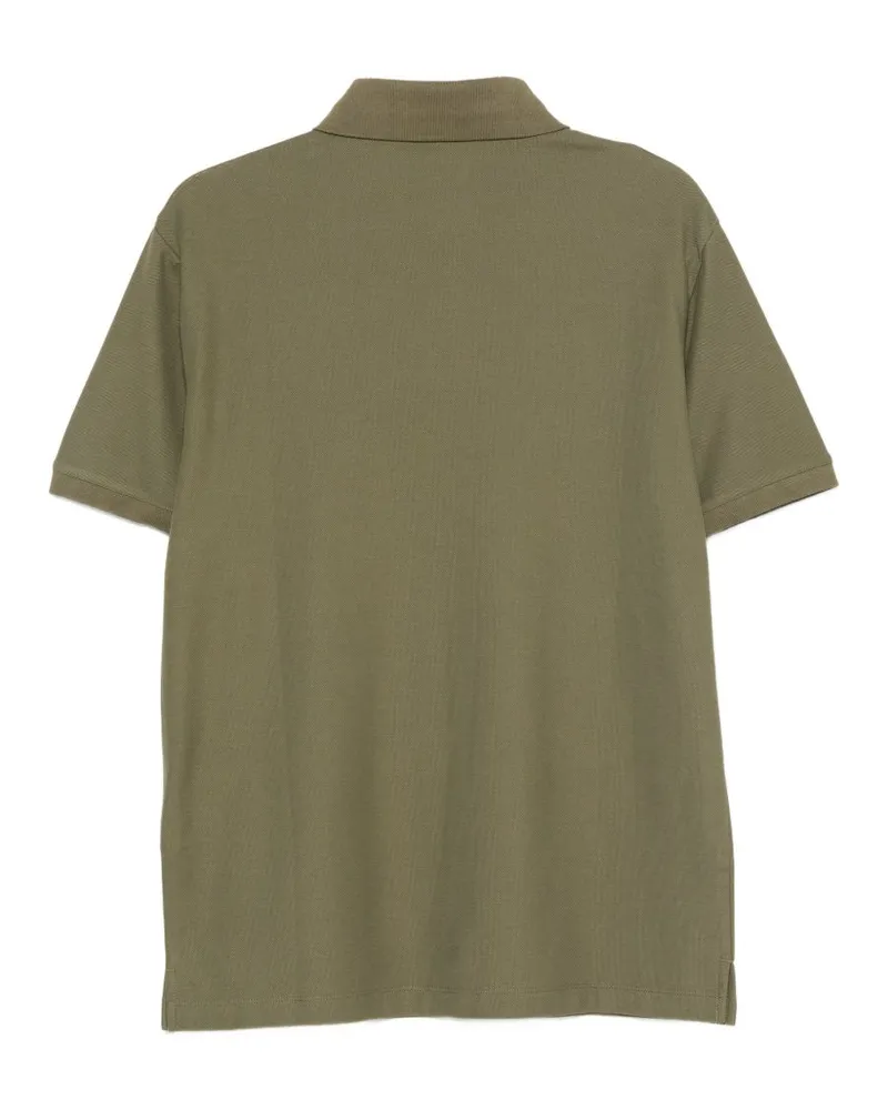 Emporio Armani Logo-Embroidered Cotton Piqué Polo — Khaki Khaki