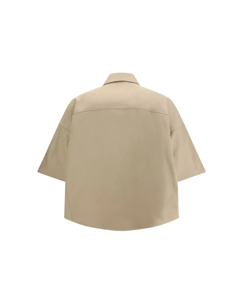 Brunello Cucinelli Women's Beige Cotton Shortsleeve Shirt Beige