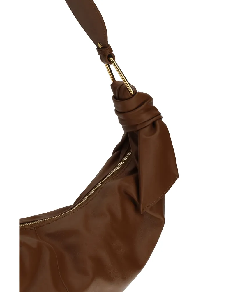 Coccinelle Women's Shoulder Bag Furoshiki Cognac Calf Leather Brown