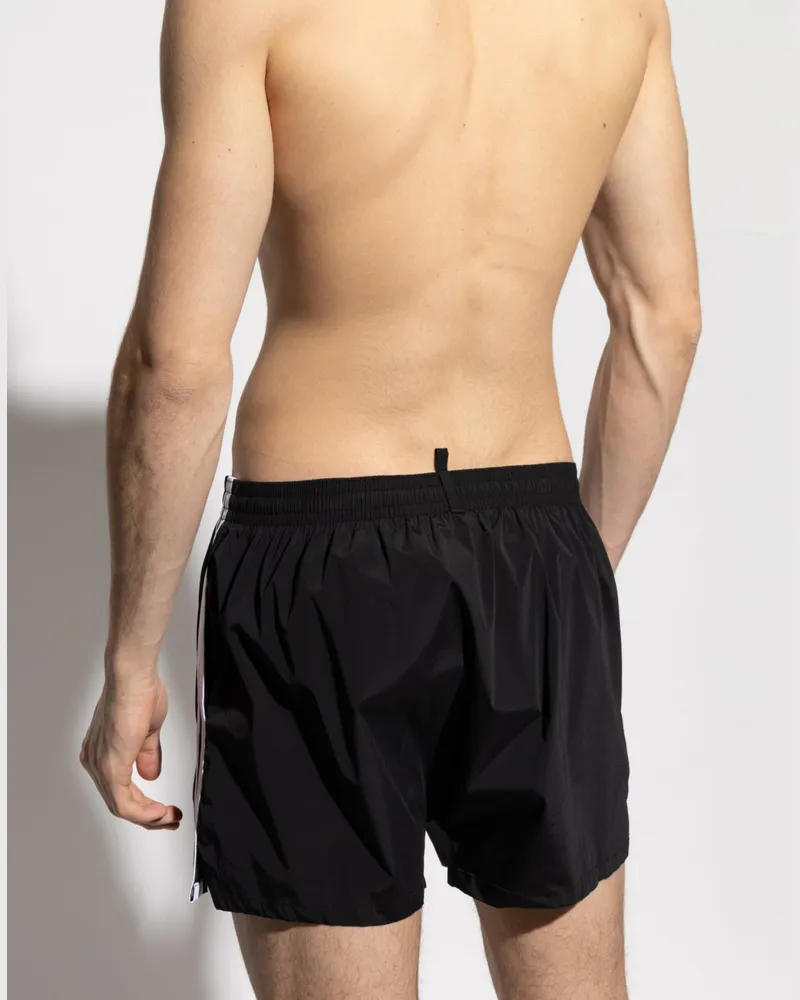 Dsquared2 Men's Logo Boxer Midi Swim Shorts Black Clothing > Beachwear Black