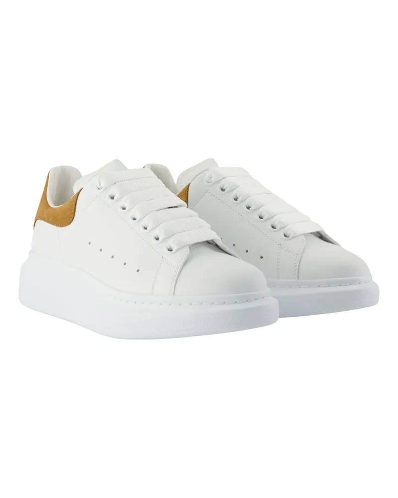 Alexander McQueen Women's Oversized Leather Sneaker White Calfskin White