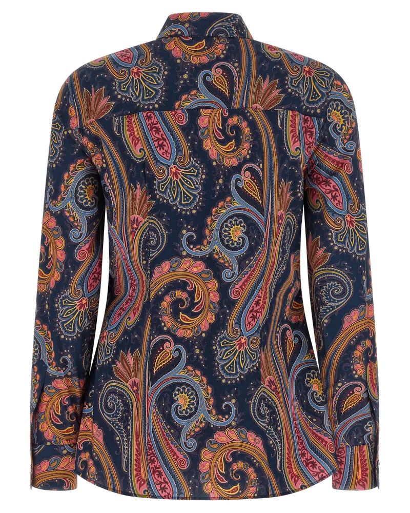 Etro Women's Blue Cotton Blouse Navy
