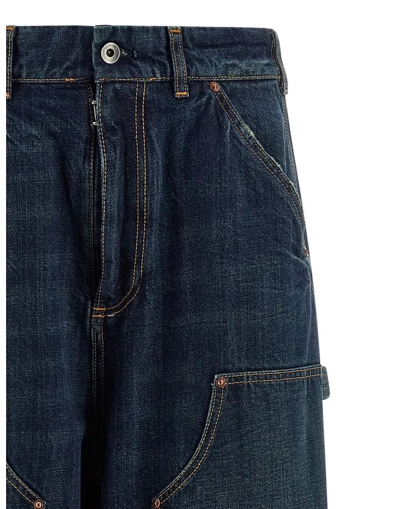 Maison Margiela Cargo-Pocket Cotton Jeans — Blue Blue