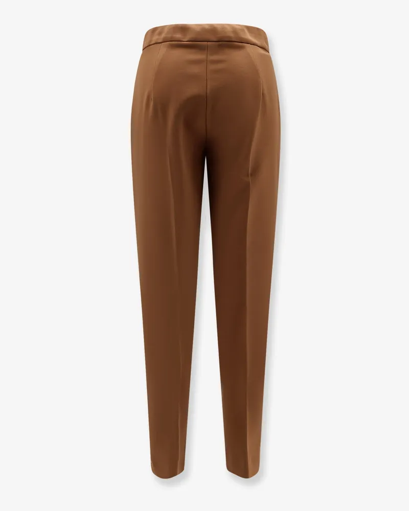 Max Mara Women's Pegno Trousers Viscose Blend Brown Brown