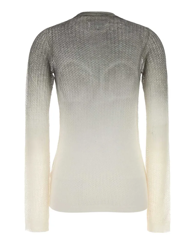 Maison Margiela Women Multicolor Wool Blend Sweater Offwhiteblack Maglieria Multicolor