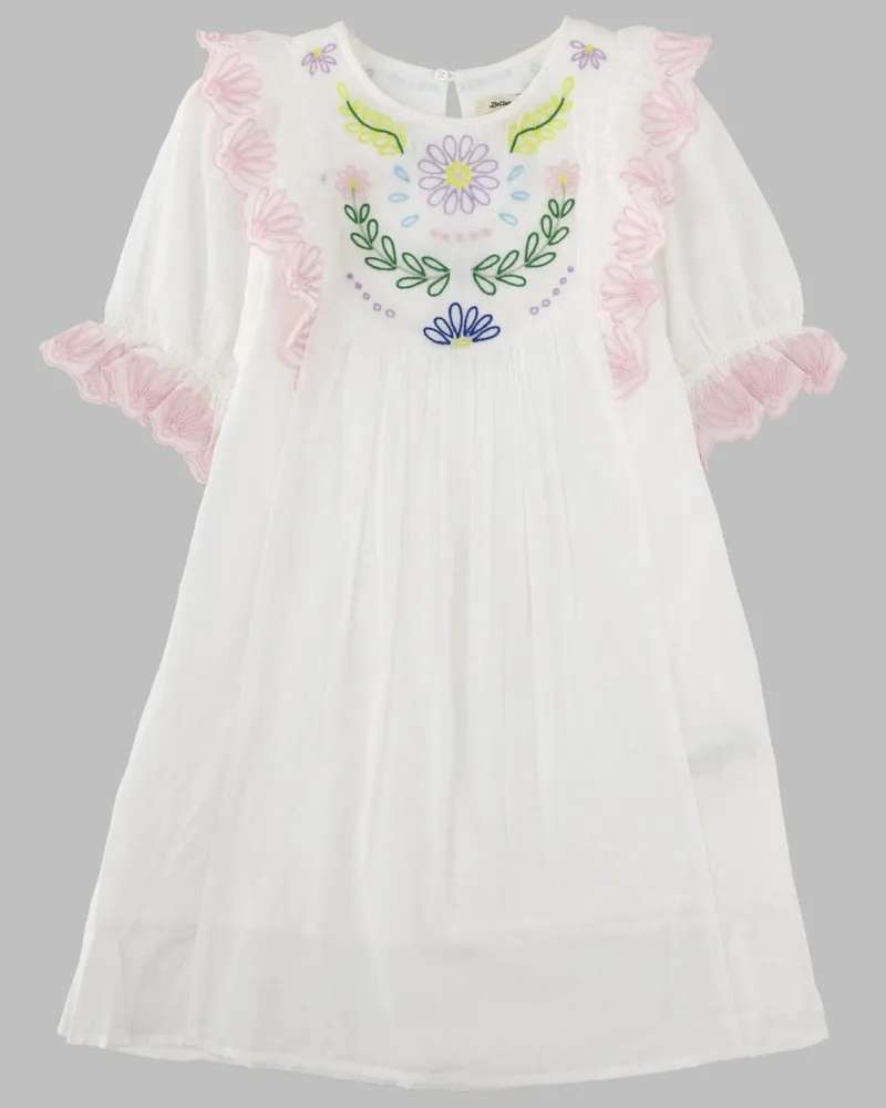 Bellerose Embroidered Cotton Dress — White White