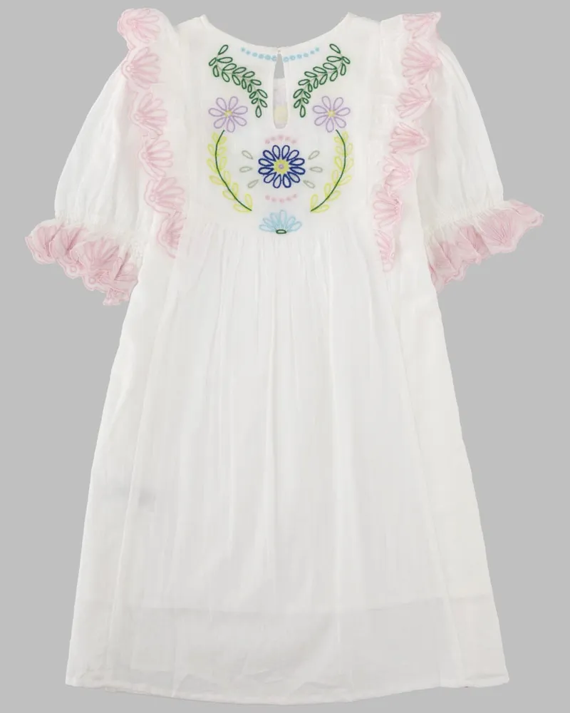Bellerose Embroidered Cotton Dress — White White