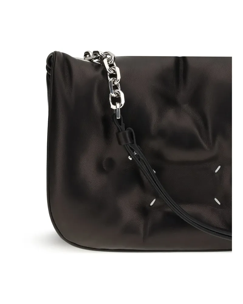 Maison Margiela Women's Mini Bag Glam Slam Flap Black Lambskin (ovis Aries) Shoulder Black