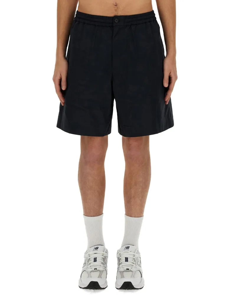 ASPESI Cotton Blend Bermuda Shorts — Blue Blue