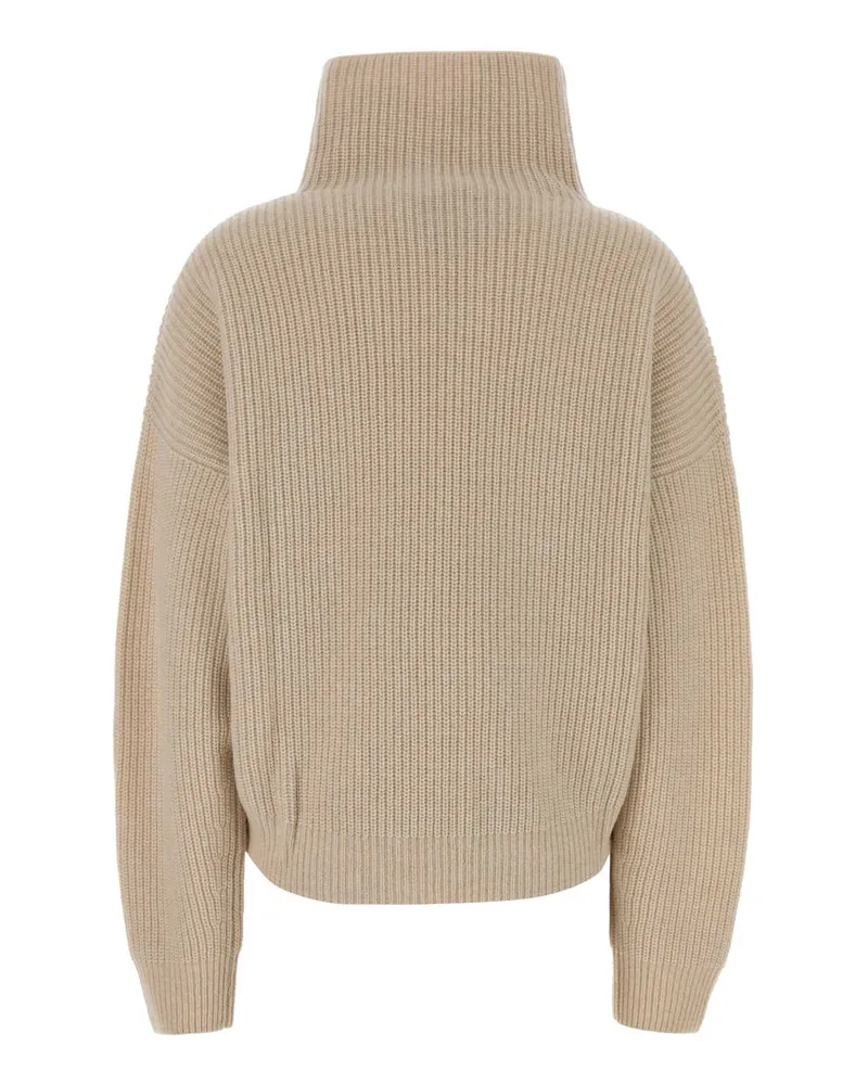 Isabel Marant Women's Ivory Wool Blend Oversize Brooke Sweater Ecru Maglieria Beige
