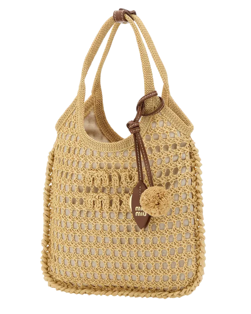 Miu Miu Ivy Shoulder Bag — Beige Beige