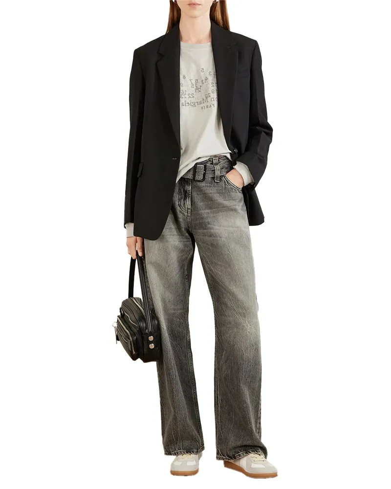 Maison Margiela Logo-Print Cotton T-Shirt — Gray Gray