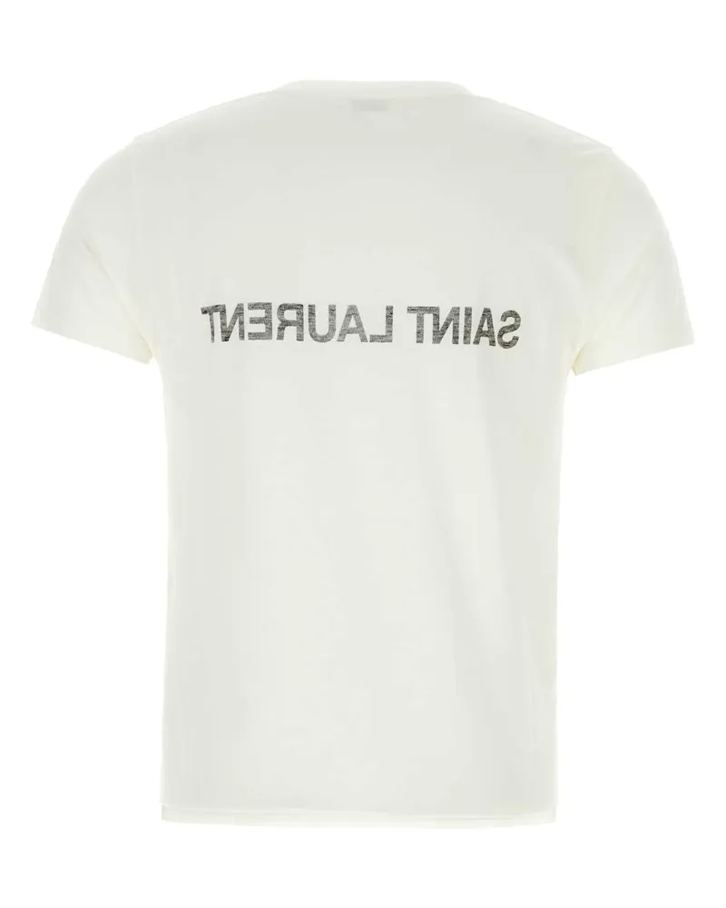 Saint Laurent Exterior: Cotton T-Shirt T-shirts And Polos White