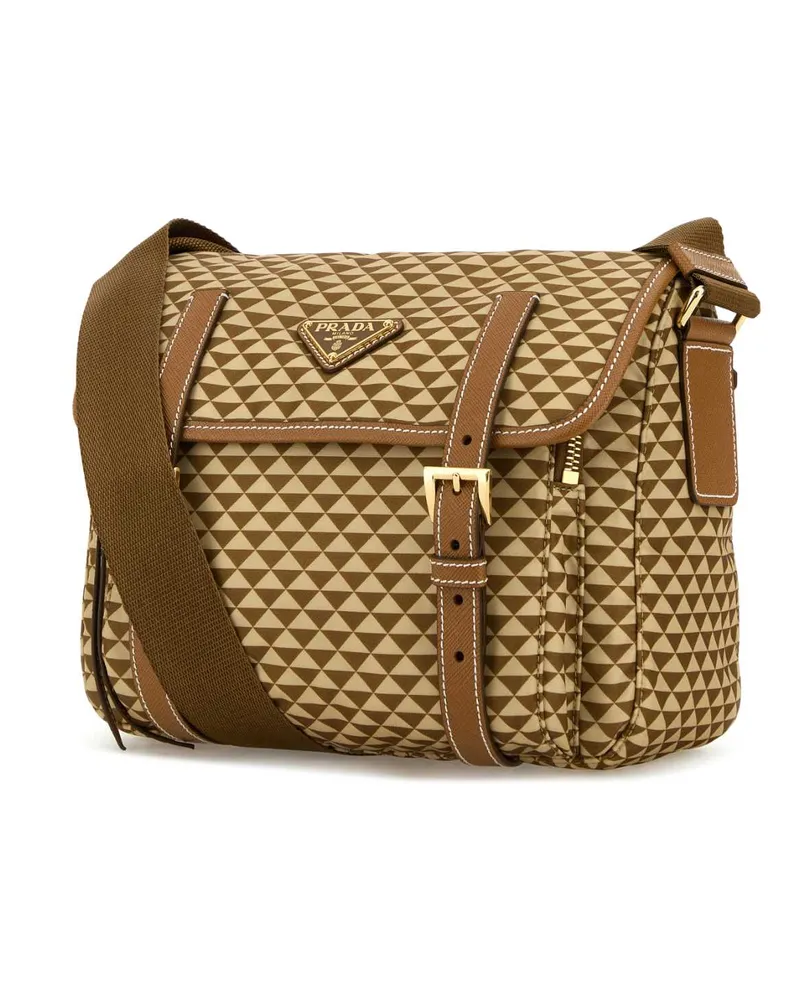 Prada Women's Printed Re-Nylon Crossbody Bag Caramel Poliammidericiclata-Vitello Borse A Tracolla Caramel