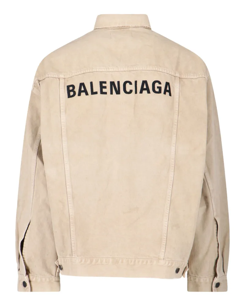 Balenciaga Men's Jackets Beige Cotton Beige