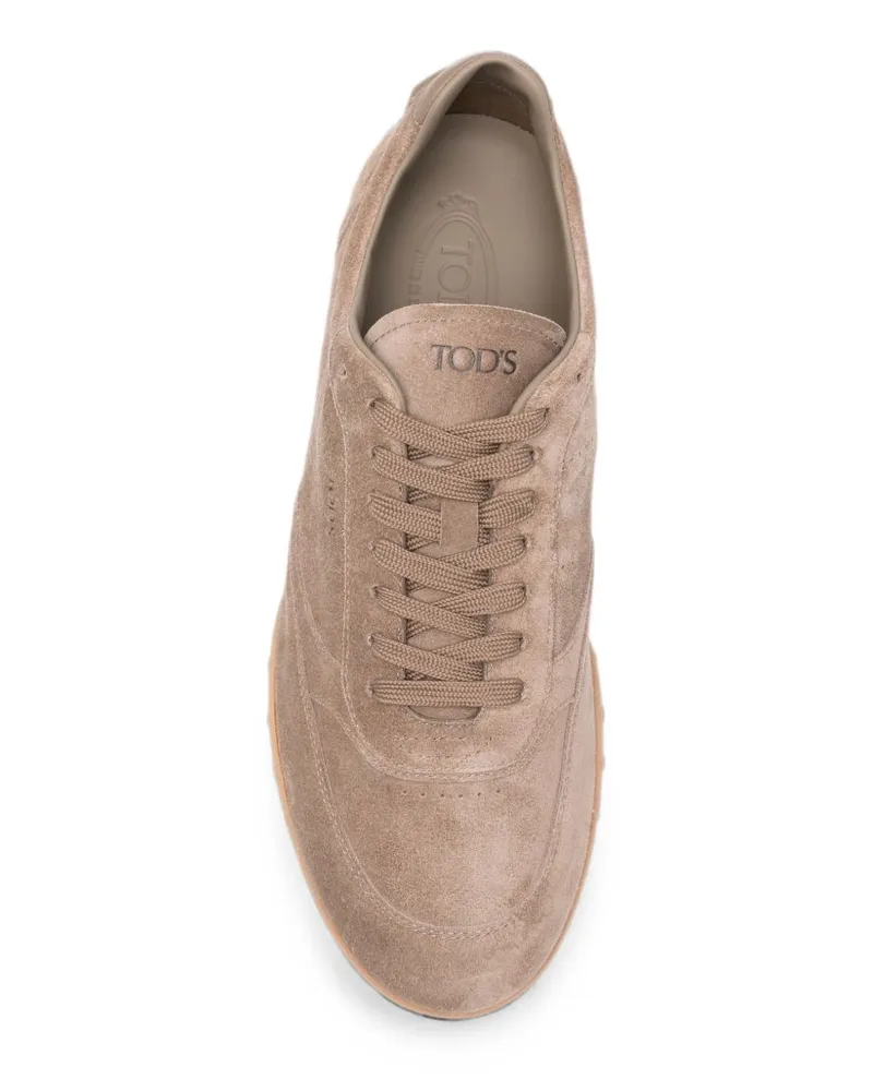 TOD'S Suede Leather Sneaker — Taupe Taupe