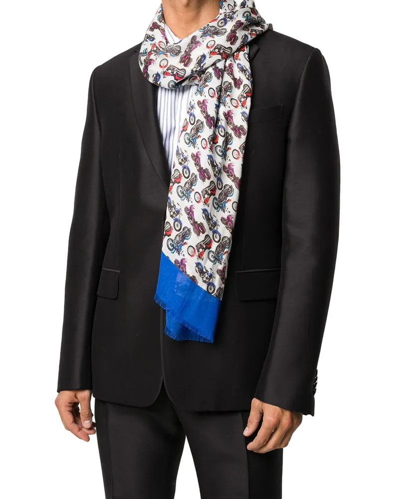 Billionaire Women's Motorbike Print Scarf Ss20 M White