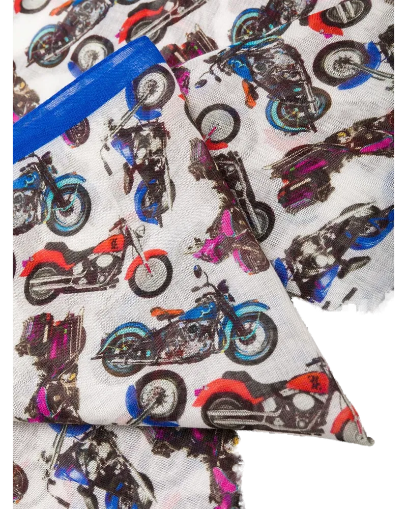 Billionaire Women's Motorbike Print Scarf Ss20 M White