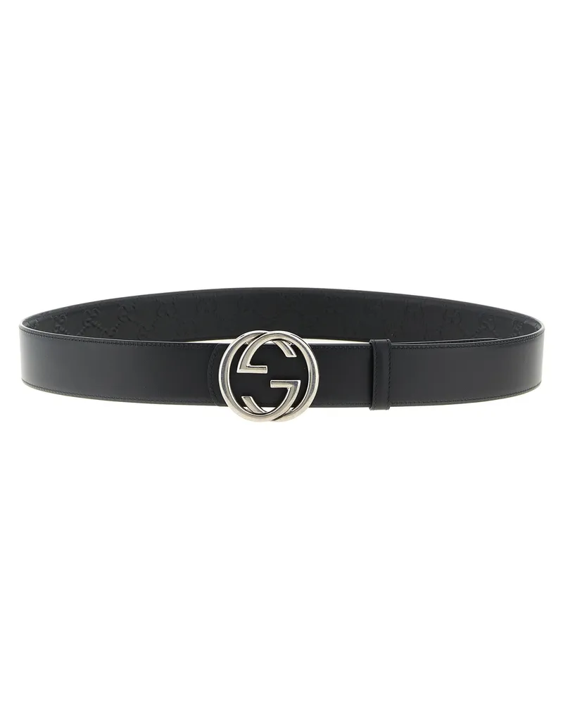 Gucci Men's Black Calfskin Regular Belt Black