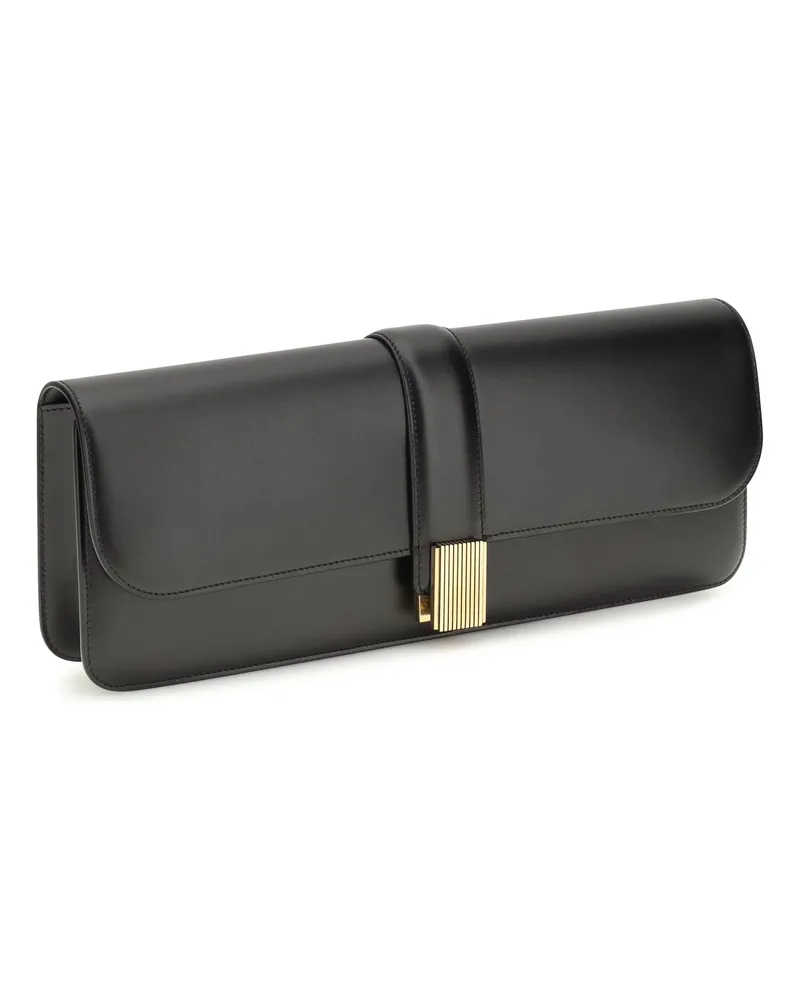 KHAITE Women's Blake Clutch Black Calf Leather Bos Taurus Clutches Black