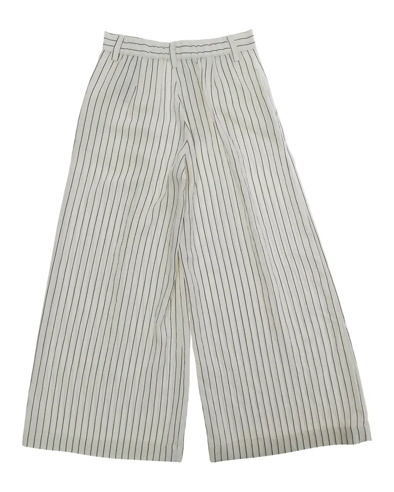 MAX&Co. Girls' Elastic-Waist Straight Pants White Viscose Trousers White