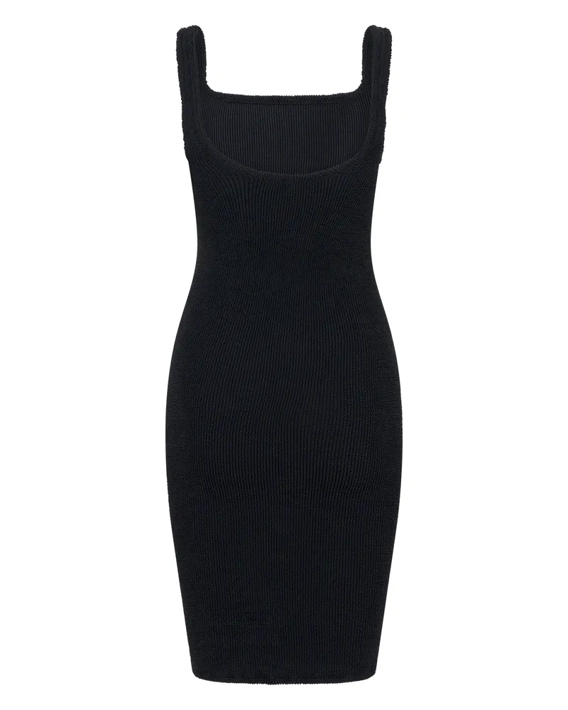 Hunza G Women's Midi Dress Square Neck Black Polyamide Black