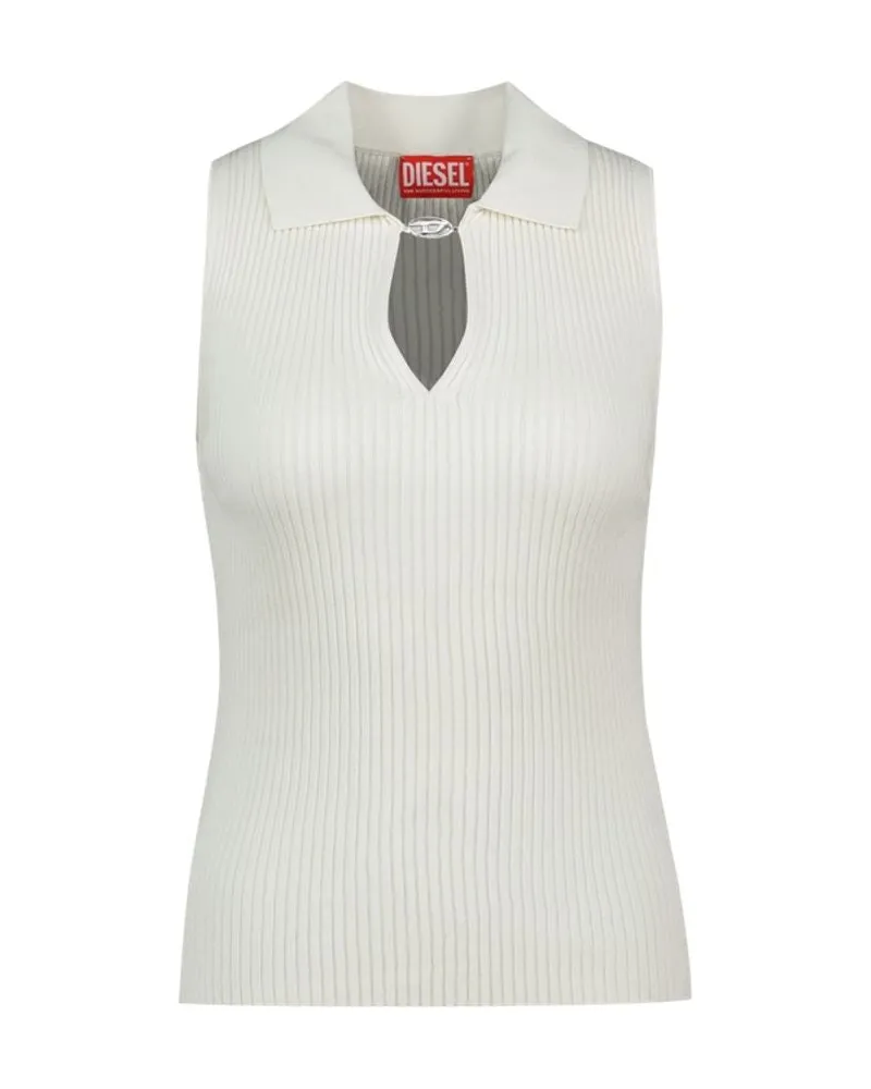 Diesel Women's M-Lilita Top -  Silk White Ready-To-Wear T-Shirts White