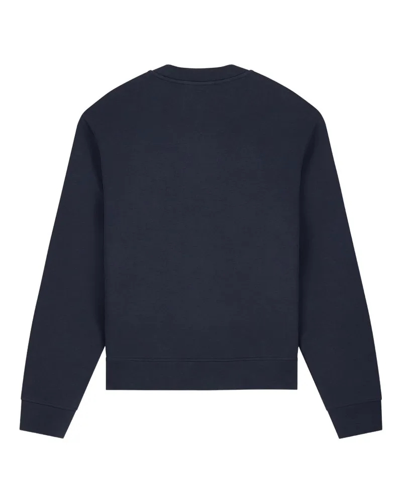 Emporio Armani Logo-Embroidered Cotton Sweatshirt — Navy Navy