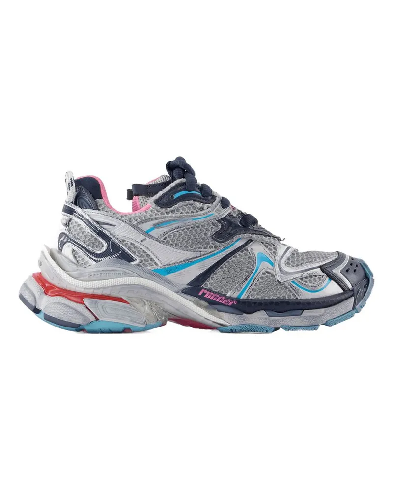 Balenciaga Unisex Runner 2 Sneakers Gray Synthetic Gray