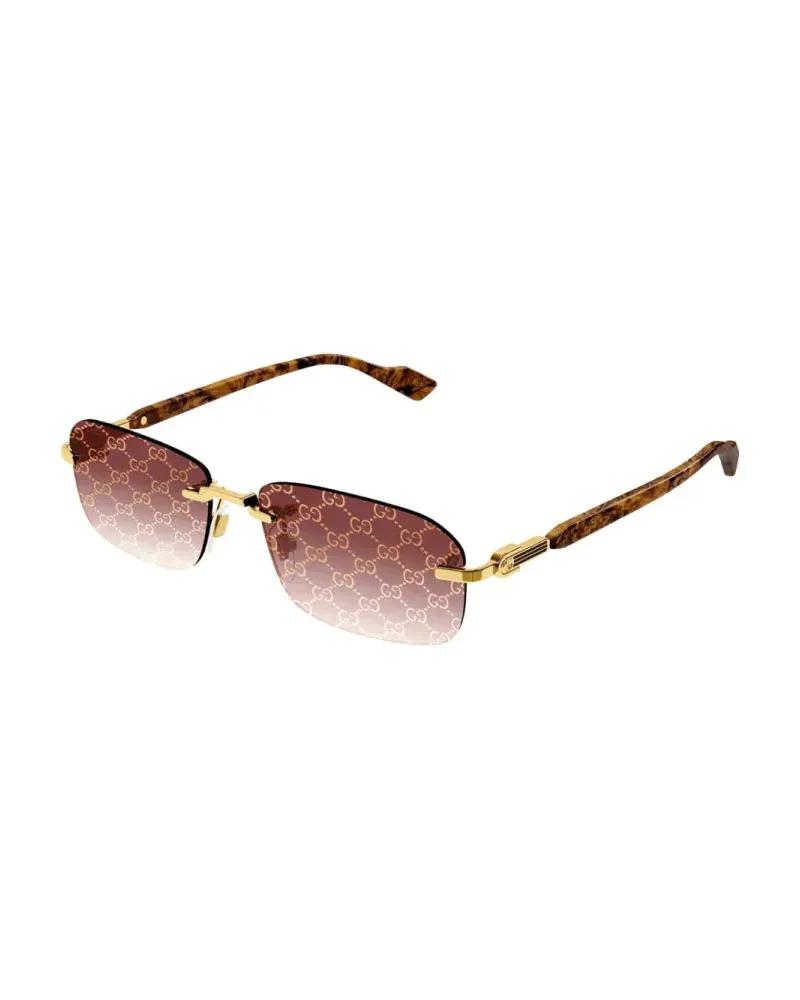 Gucci GG1221S004 Logo Gradient Sunglasses — Gold Gold
