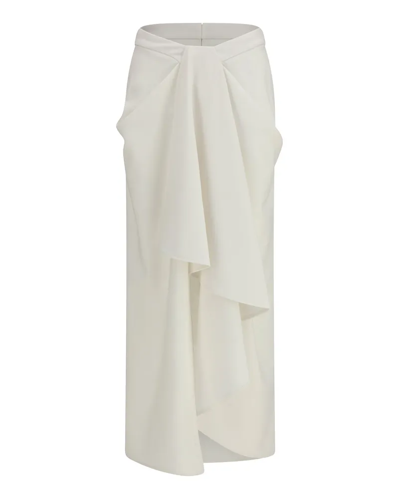 Givenchy Draped Merino Wool and Mohair Skirt — White White