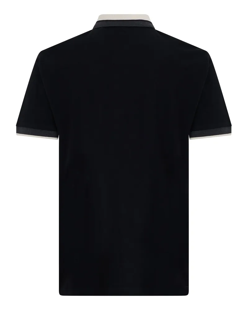 HUGO BOSS Men Cotton Zip Polo Shirt Black T-shirts And Polos Black