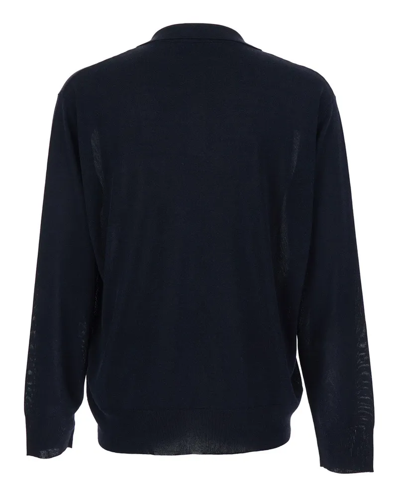 Roberto Collina Men's V-Neck Sweater Cotton-Blend Blue Tops Top Blue
