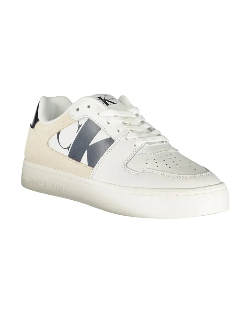 Calvin Klein Logo-Detailed Colour-Block Sneaker — White White