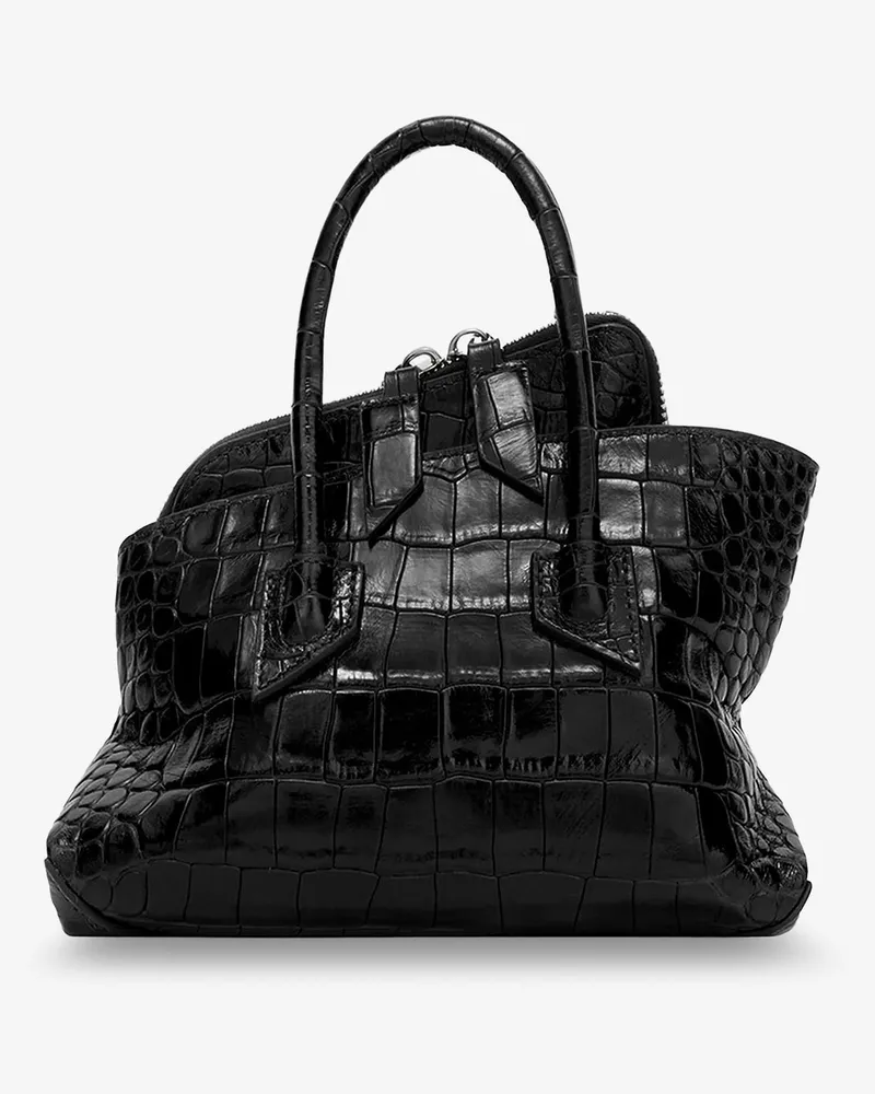 ATTICO Women's Handbag La Passeggiata Mini Black Leather Handbags Hand Bags Black