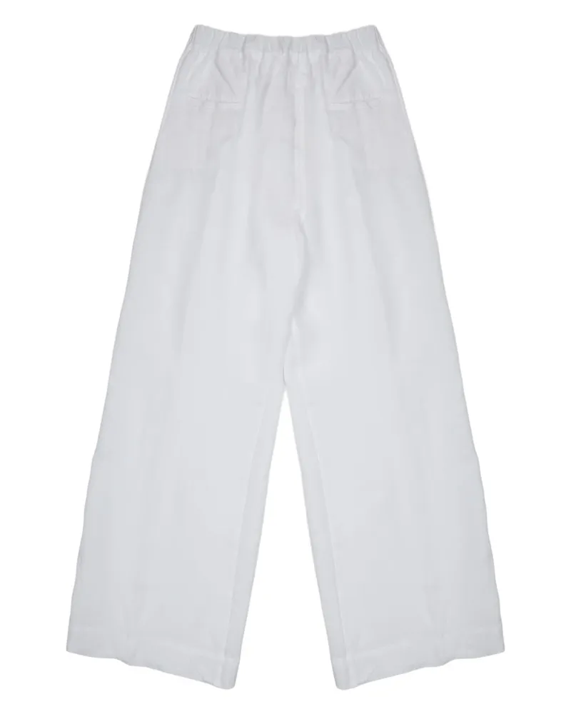120% Lino 100% Linen Trousers — White 