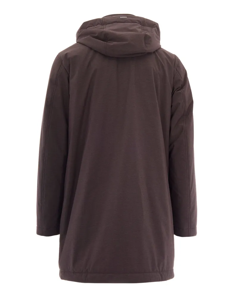 Herno Men's Hooded Parka Dark Brown Main Fabric: Polyamide Jacket Brown