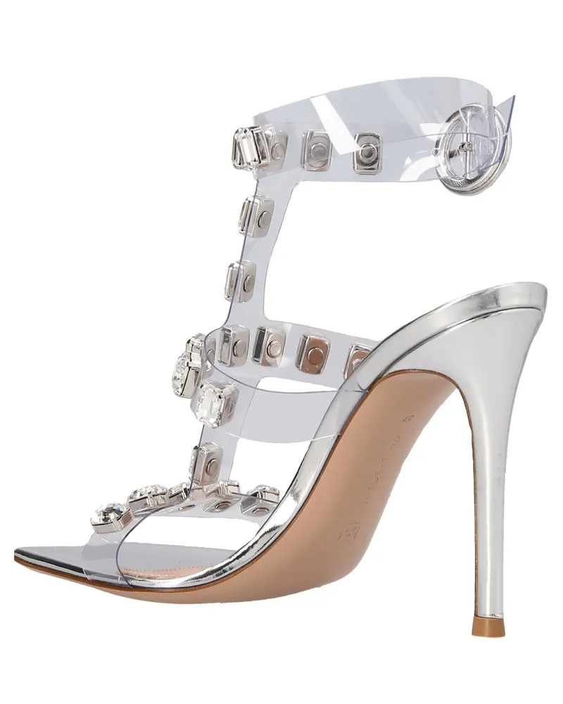 Gianvito Rossi Glass Nappa Leather Stiletto Sandal — Clear Clear